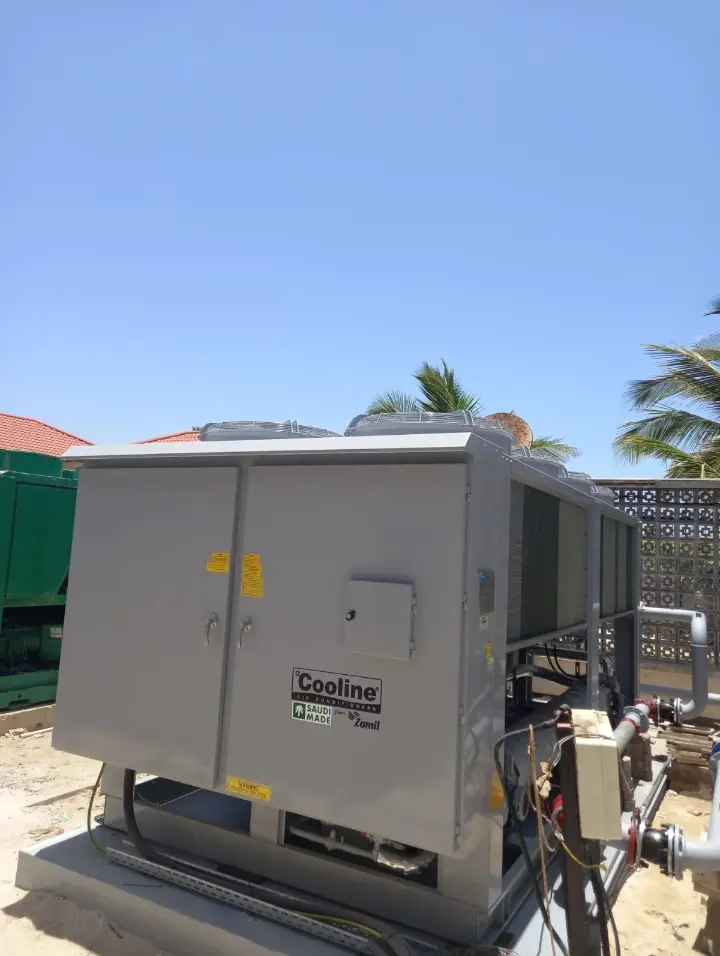 New air-cooled chiller installed on site